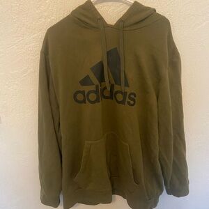 Adidas Men's Green Hoodie with Black Logo